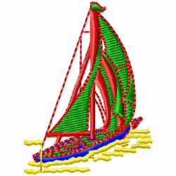 Boats Embroidery Design 12 Boats Embroidery Design 12
